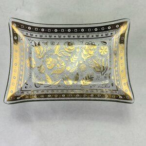 Vintage MCM George Briard Persian Garden Rectangle Glass Dish